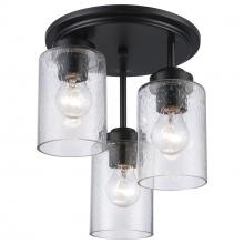 Trans Globe 80520-3 BK - 3LT FLUSH-DROP LIGHT-BK-SEEDED
